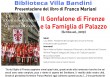15 ottobre ore 16: appuntamento alla Biblioteca Villa Bandini per i 120 anni del Gonfalone del Comune di Firenze e della famiglia di Palazzo
